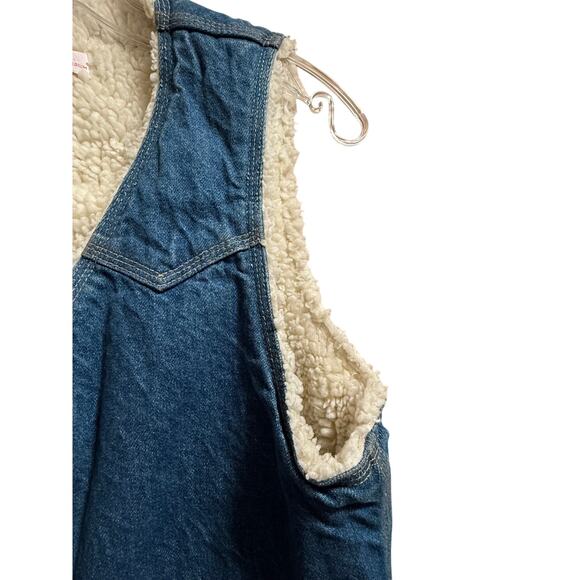 Vintage Levi's Orange Tab Sherpa Lined Denim Vest Blue Western - Medium - Picture 5 of 7